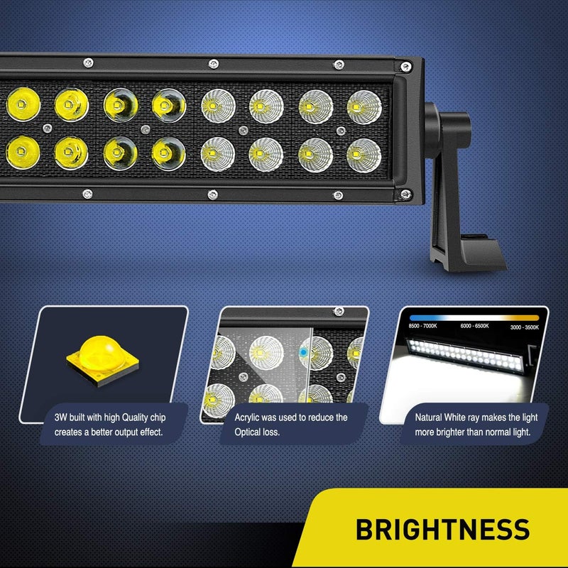Nilight LED Light Bar 22 Inch 120w Flood Spot Combo Driving Lights 12V 5Pin Rocker Switch 16AWG Wiring Harness Kit for Trucks SUV ATV UTV 4x4 Van Camper - Image 3